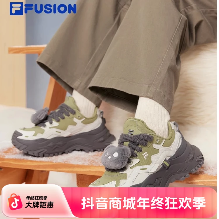 FILA FUSION斐乐潮牌女鞋时尚厚底老爹鞋冬新款硬糖增高鞋休闲鞋