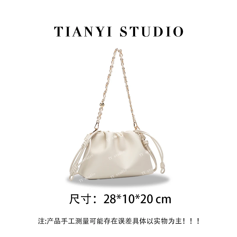 【TY】QYX-9931-米白色 轻奢高级韩版单肩潮流时尚简约女包