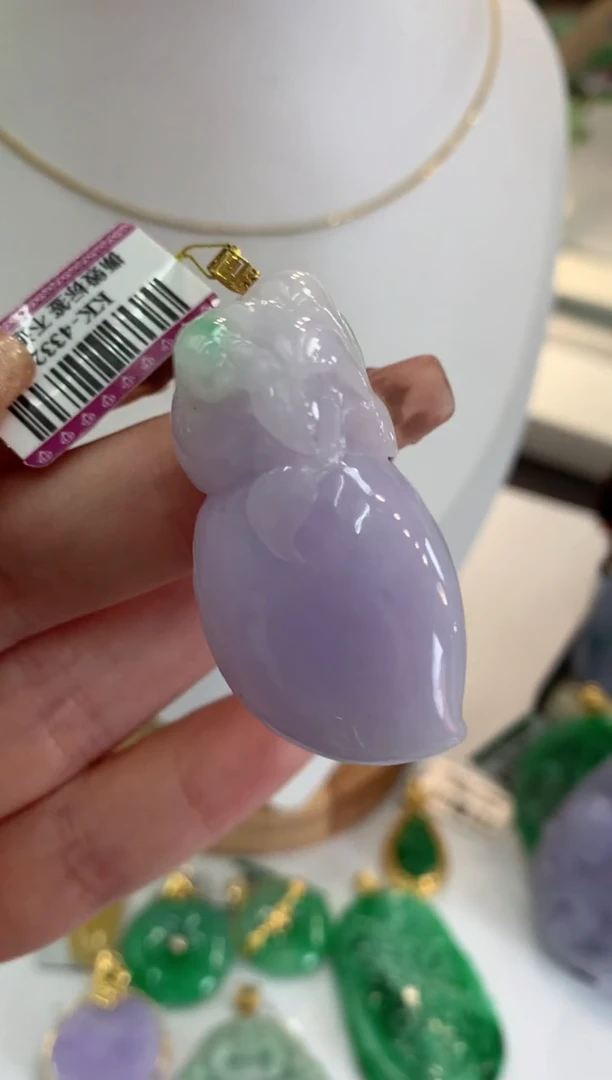 【闪购商品】翡翠吊坠(不含链)18K金镶嵌挂件