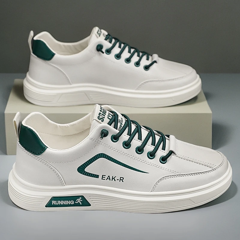 品牌新款皮面板鞋百搭男士帆布鞋休闲鞋韩版学生鞋男鞋潮鞋四季款