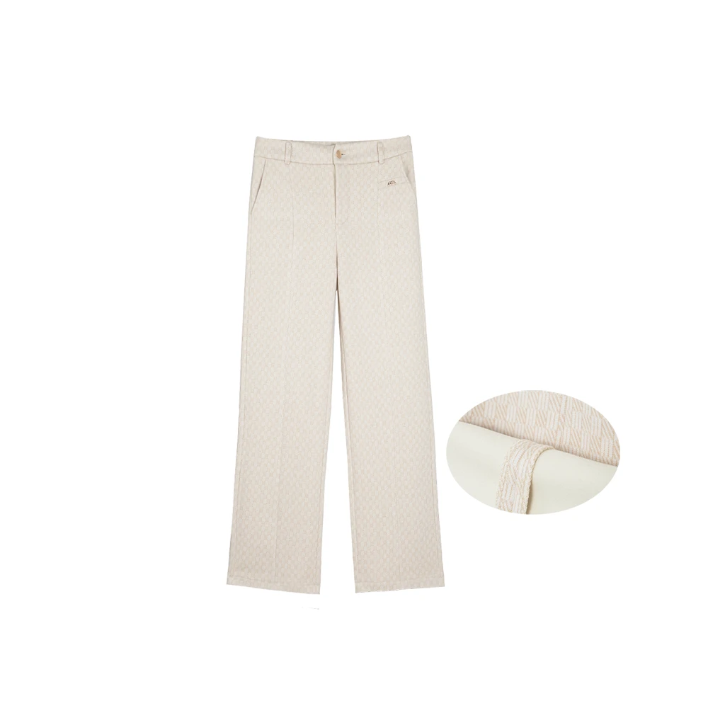 冬季 宽松加厚保暖羊 毛女士显瘦舒适垂感窄版宽松直筒阔腿裤