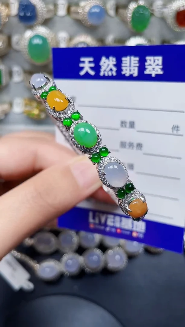 银S925镶嵌戒指翡翠266