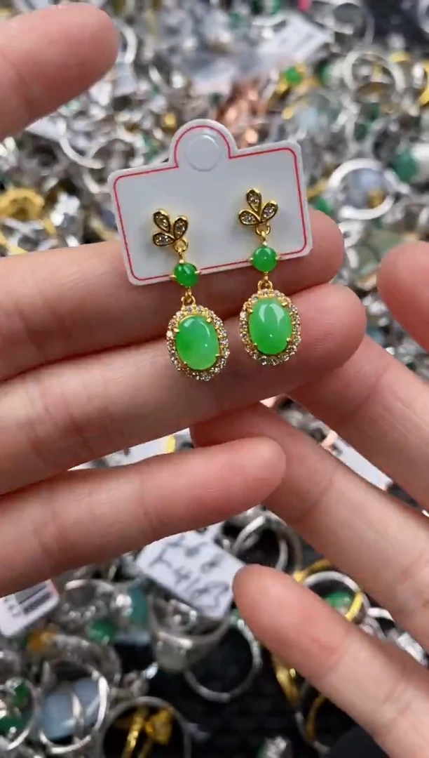 银S925镶嵌戒指翡翠333                2