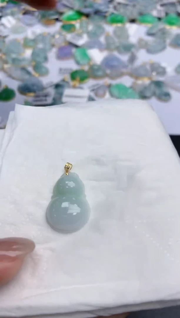 【闪购商品】翡翠颈饰18K金镶嵌天然缅甸翡翠A货