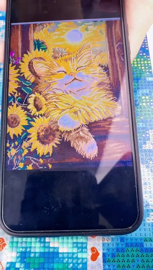 棉布百丝特【胖橘值班的午后】树脂方钻40*50