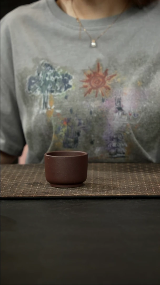 茶壶紫砂紫泥圆口杯80cc