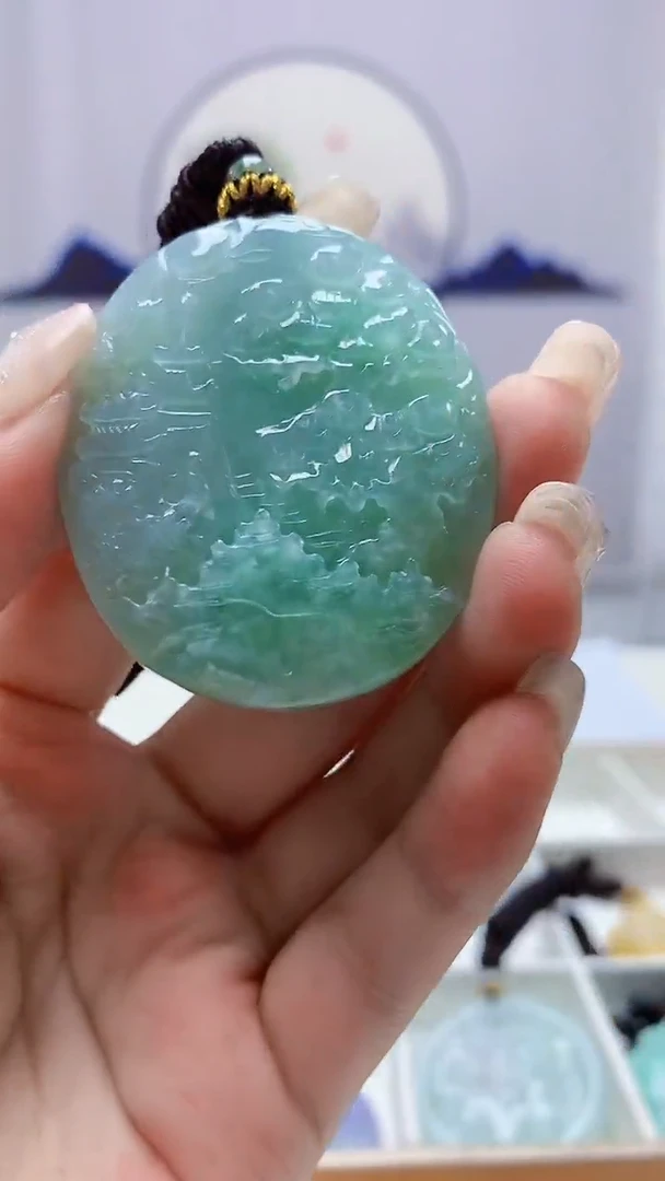 定制翡翠未镶嵌4902ms-毛货186山水