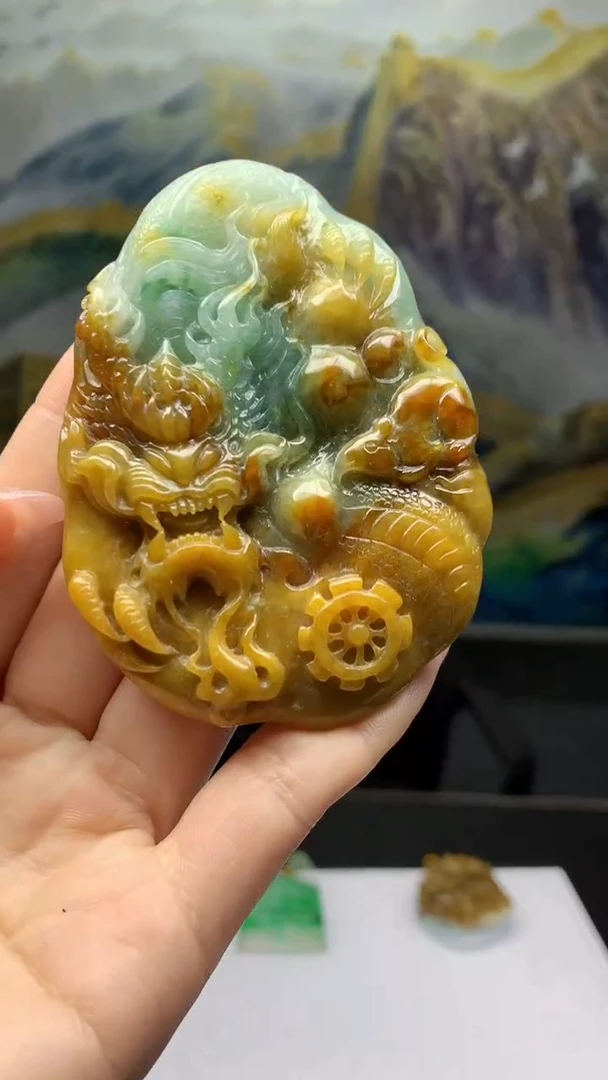 【闪购商品】定制翡翠未镶嵌1064ry-毛货挂件72