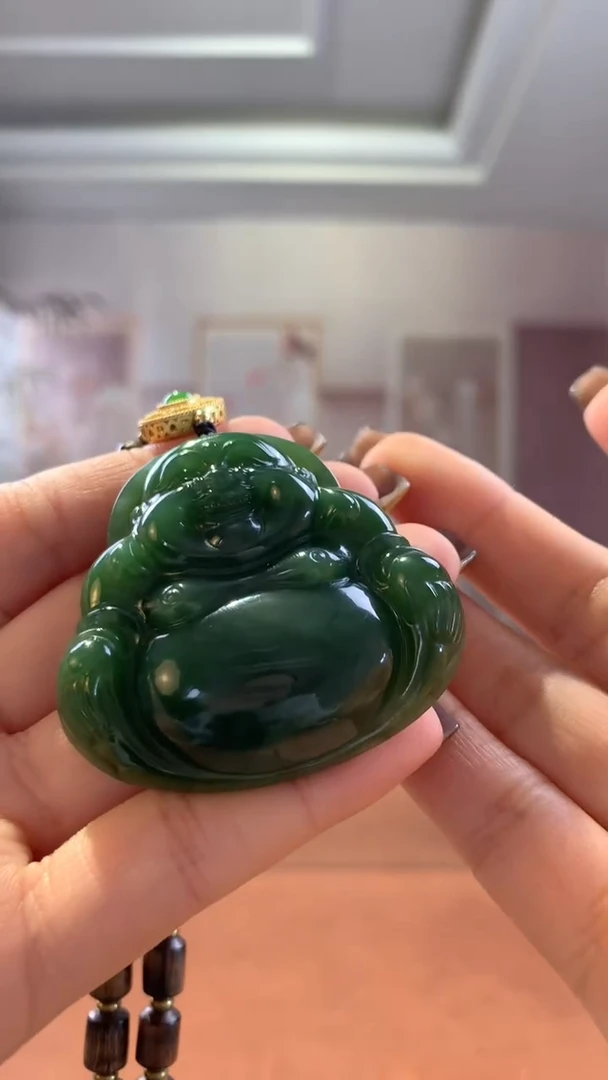 未镶嵌和田玉挂件碧玉正装打佛公