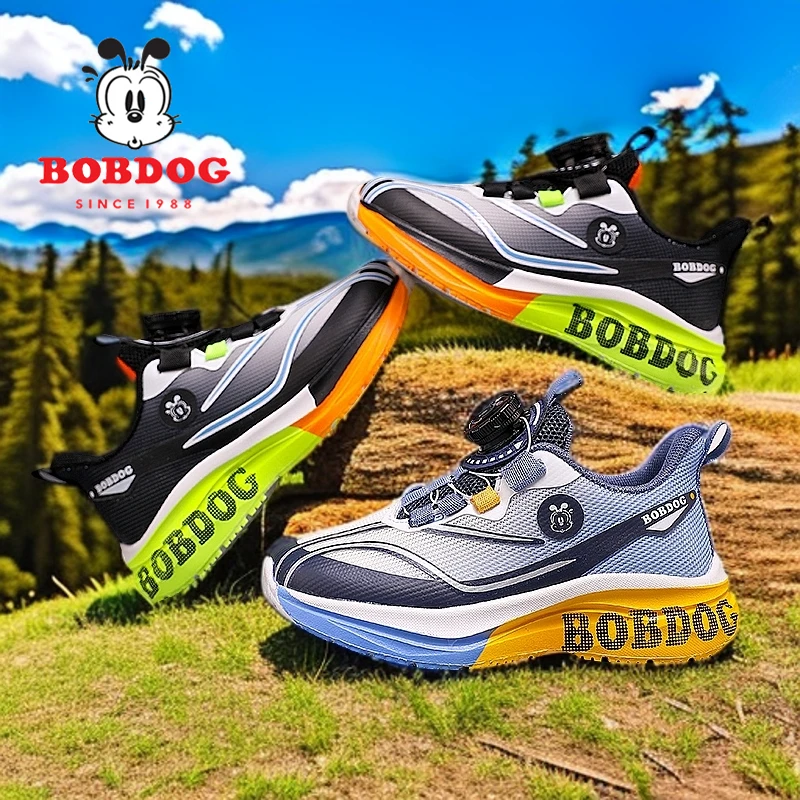 巴布豆秋款2025新款网面碳板透气儿童运动鞋男孩软底跑步鞋