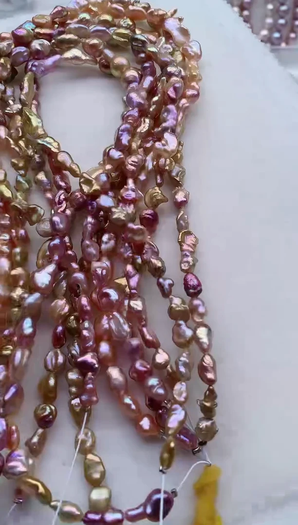 未镶嵌淡水珍珠裸珠无扣头多样性发其一，非无暇