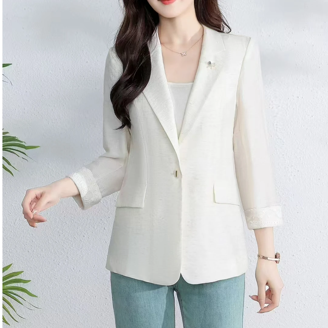 芭莎家1039时尚百搭亚麻西服