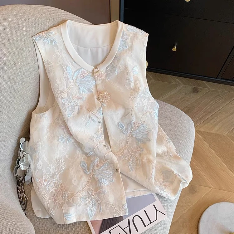 新中式重工马甲春夏新款高级气质改良国风小众背心女款女装