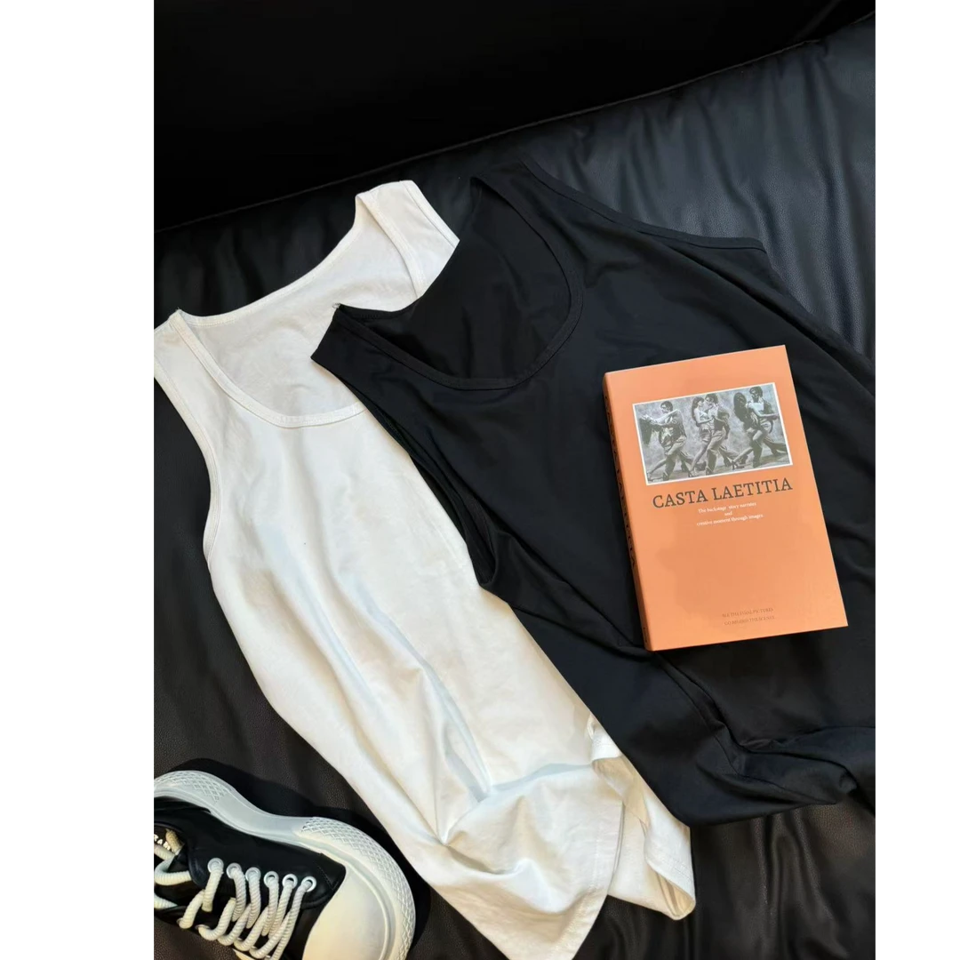 『LZZ』2025春季新款时尚百搭简约舒适大领口宽松长版背心裙