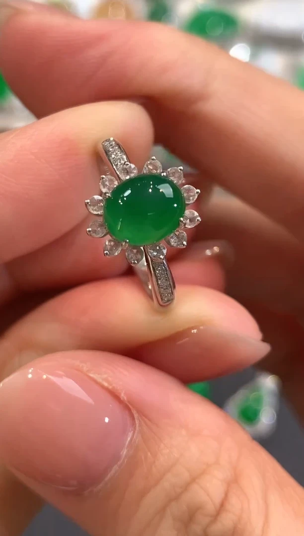 18K金镶嵌戒指翡翠a43多样性一件发货