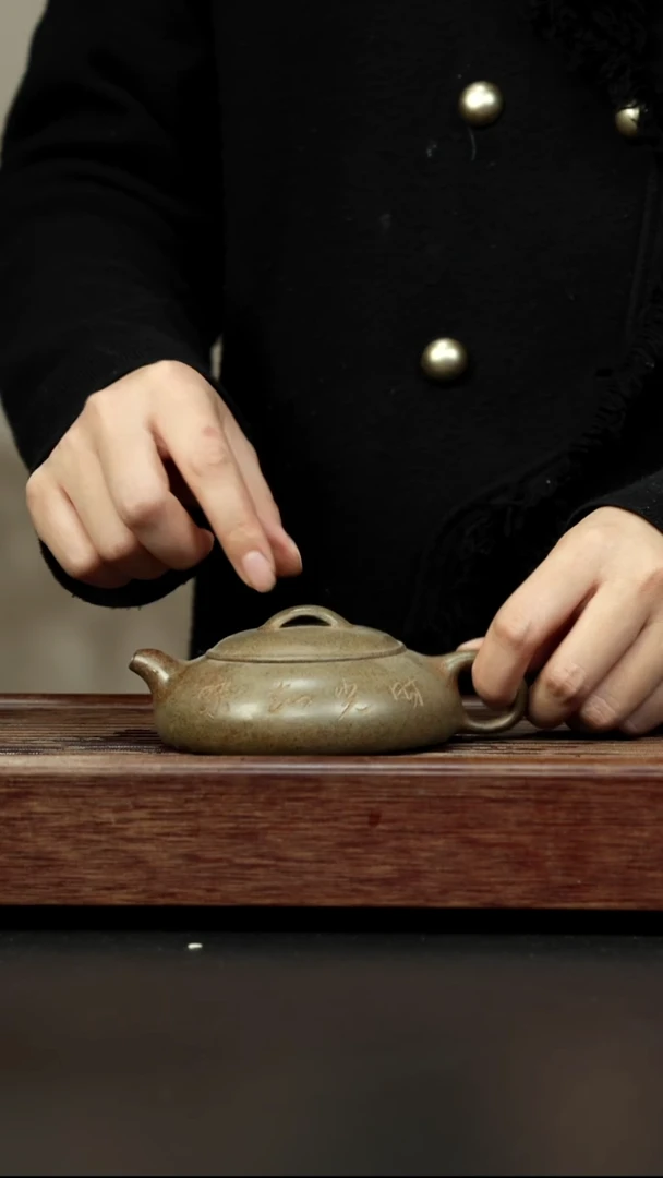 茶壶紫砂蟹壳青柴烧 半月