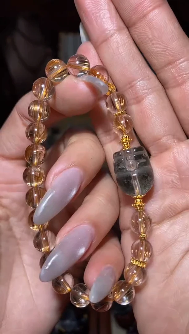 【闪购商品】水晶DIY手串未镶嵌玫瑰钛晶绿幽灵貔貅