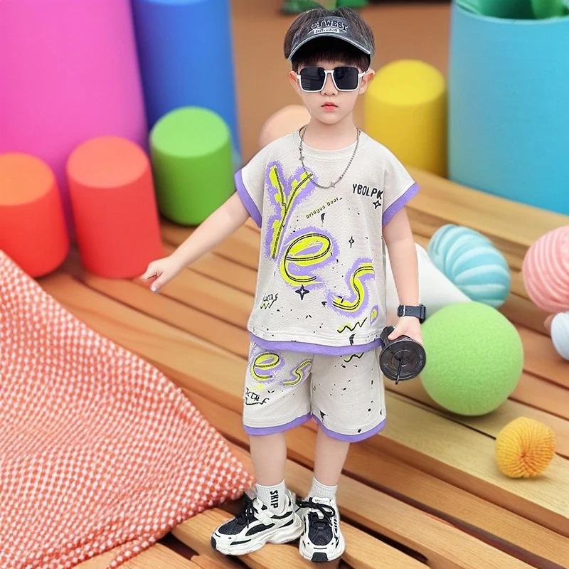 洋气男童背心短裤套装夏季新款痞帅男孩装两件套男宝宝运动服夏装