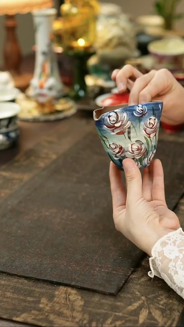 景德镇陶瓷杯碗柴烧多人