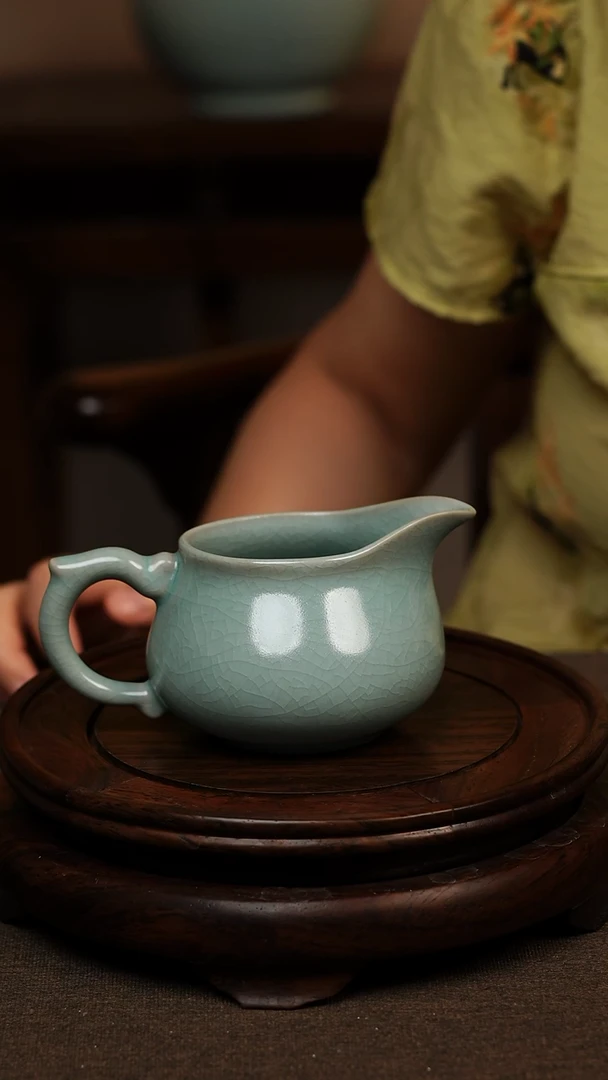 瓷片仿古天青龙把公道200ml 微瑕 不带礼盒