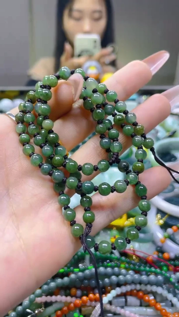 翡翠未镶嵌颈饰5MM/L/翡翠A货一图一物