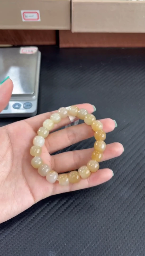 手串未镶嵌和田玉蓝***翼且末微色差姚新矿卡10手串