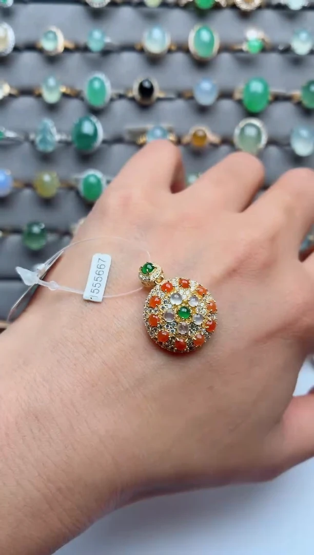 银S925镶嵌戒指翡翠.