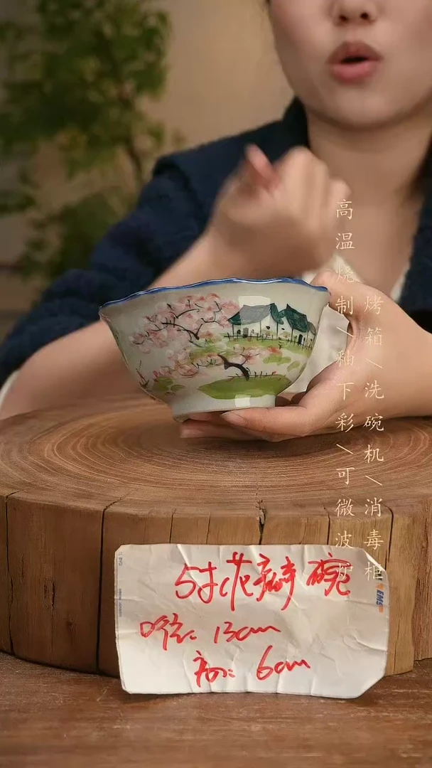 碗瓷景德镇手工手绘高温瓷釉下彩