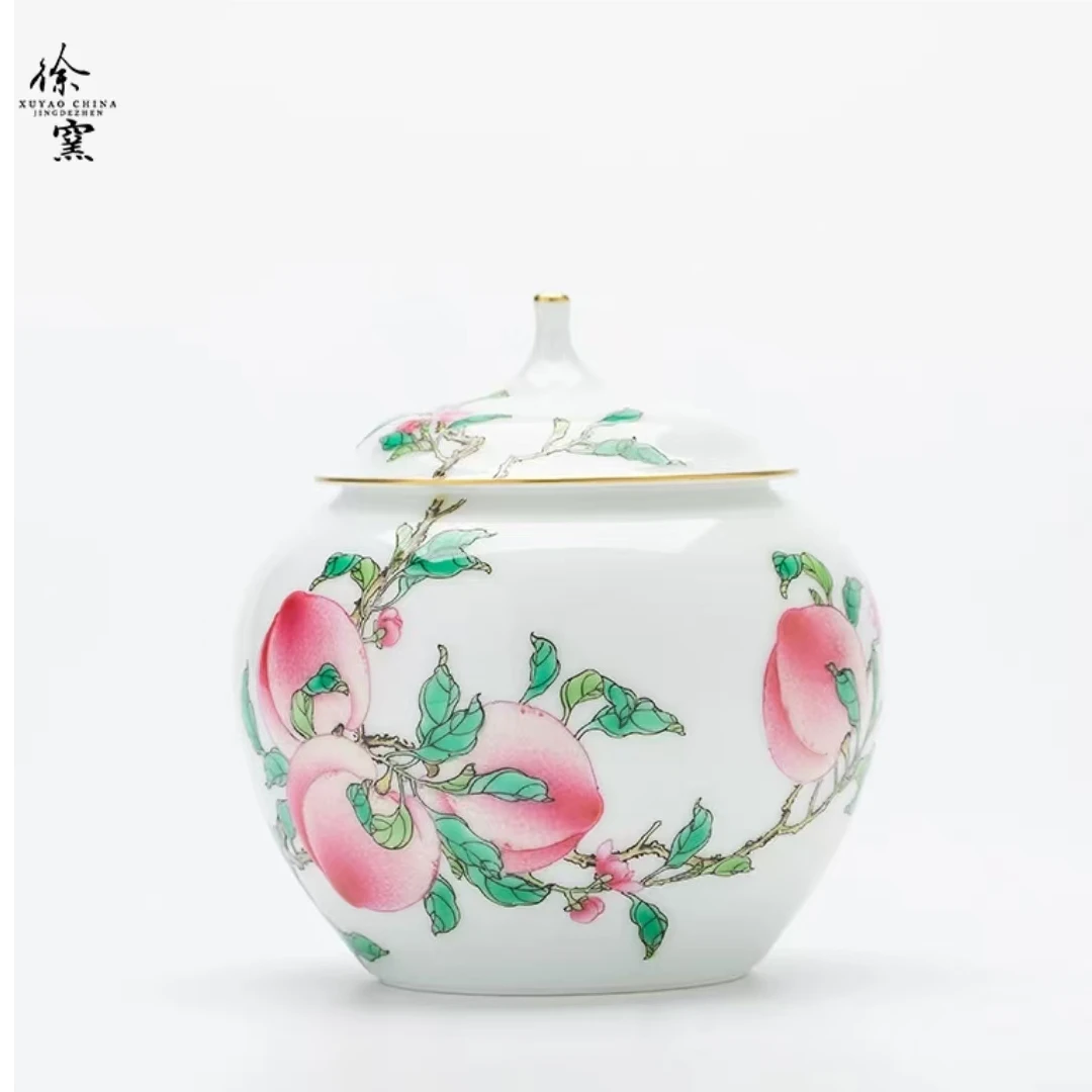 【墨舍名窑】徐窑六桃苹果茶叶罐 xuyao109