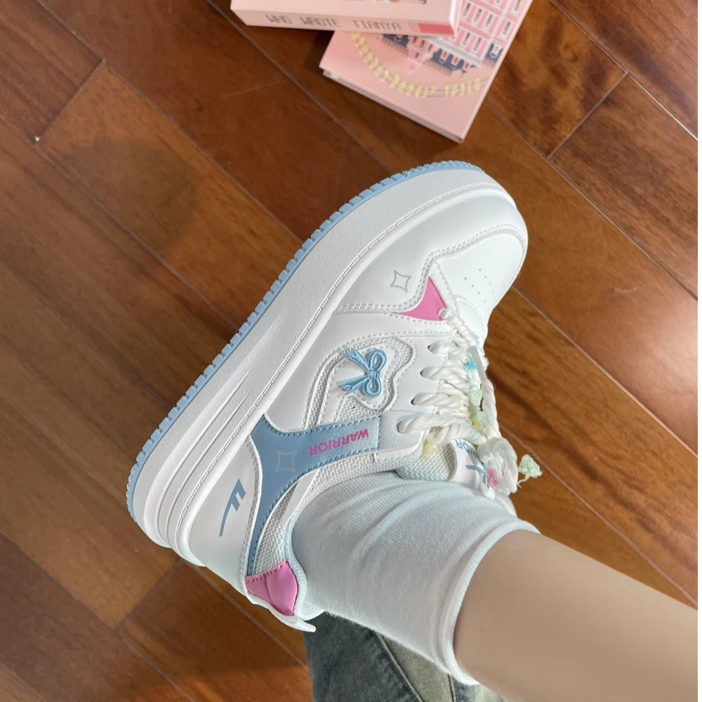 回力爆改蝴蝶小白鞋女春季透气厚底板鞋子女学生韩版ins潮圆头鞋