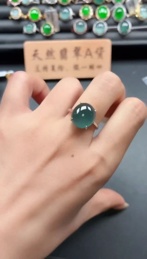 银S925镶嵌戒指翡翠11