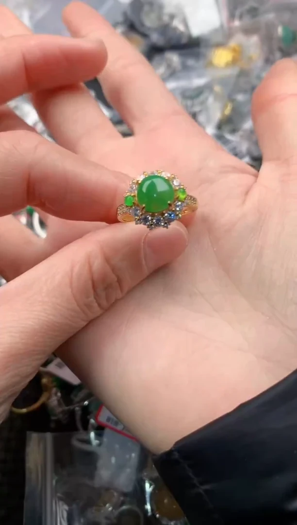 银S925镶嵌戒指翡翠3                   1