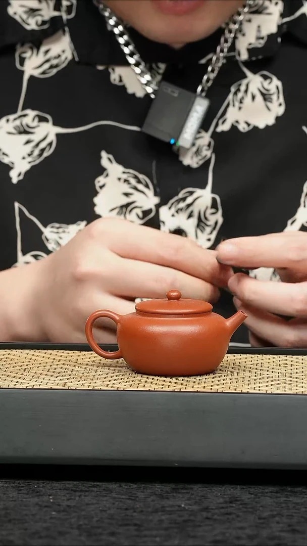 茶壶紫砂五堂 朱泥石鼓-陈仓石鼓