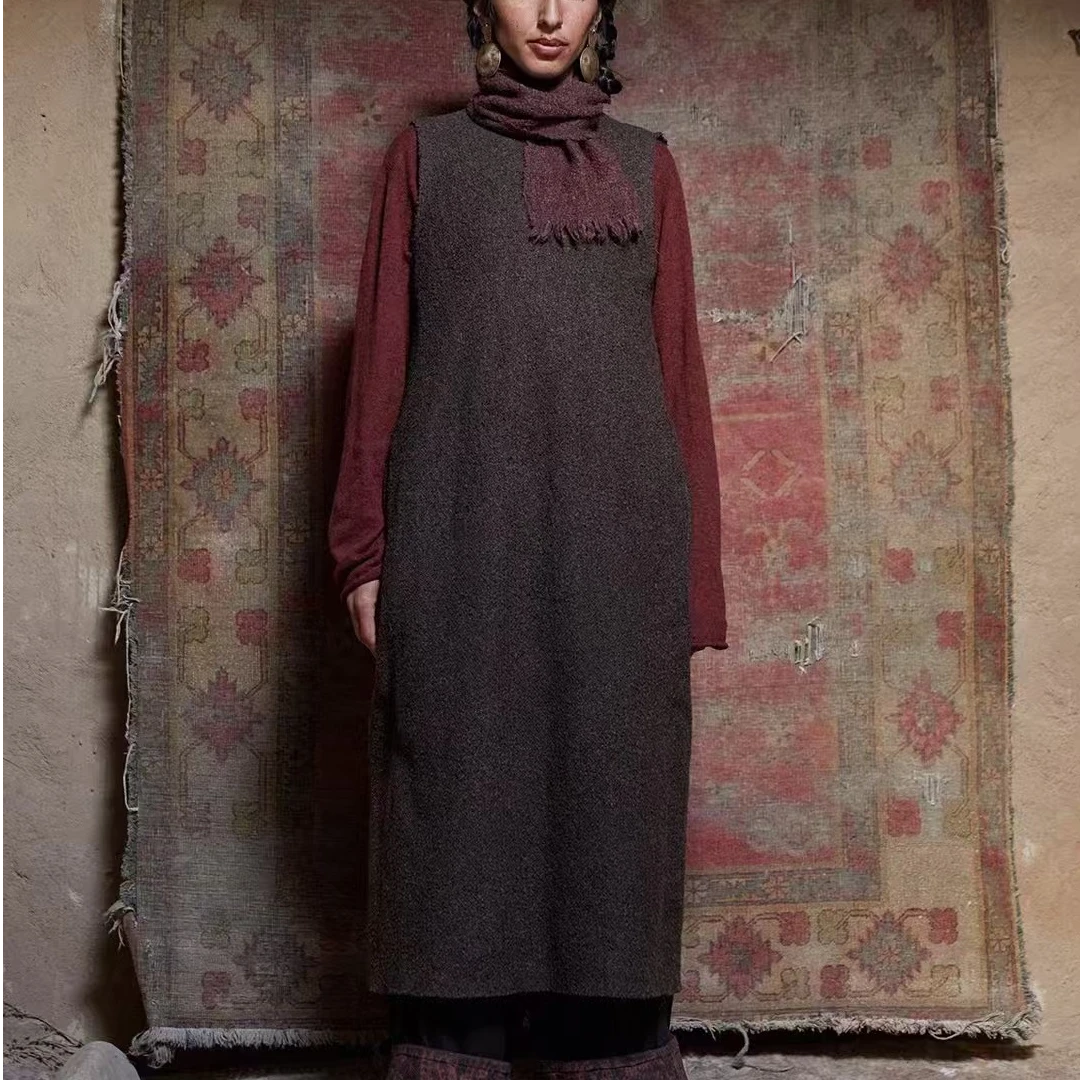 24FW5002连衣裙气质网红针织时尚复古国风加厚提花