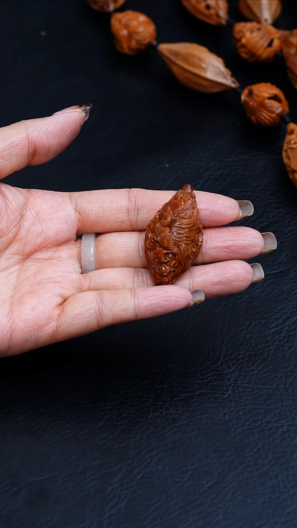 橄榄核吊坠23风景朱雀单籽527号