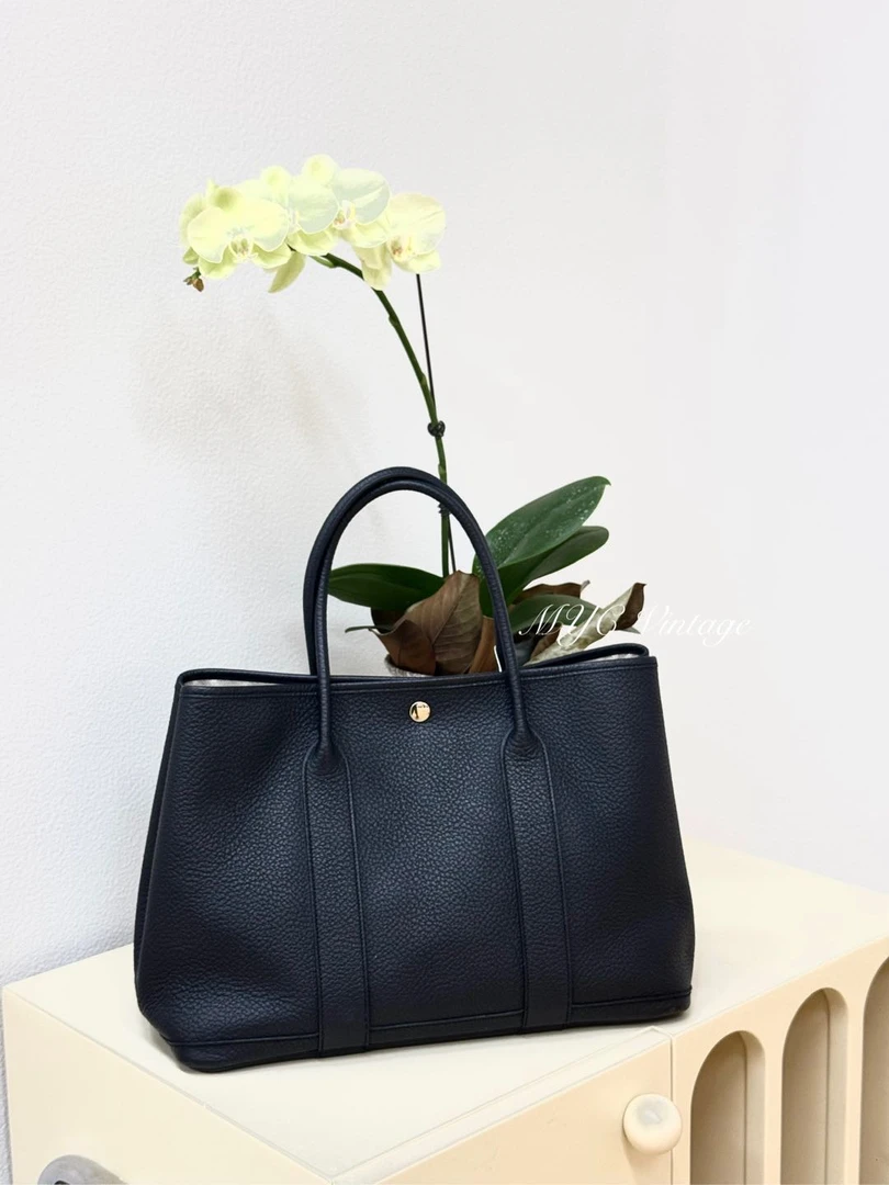99新 Hermes/爱马仕 爱马仕 花园36 黑银