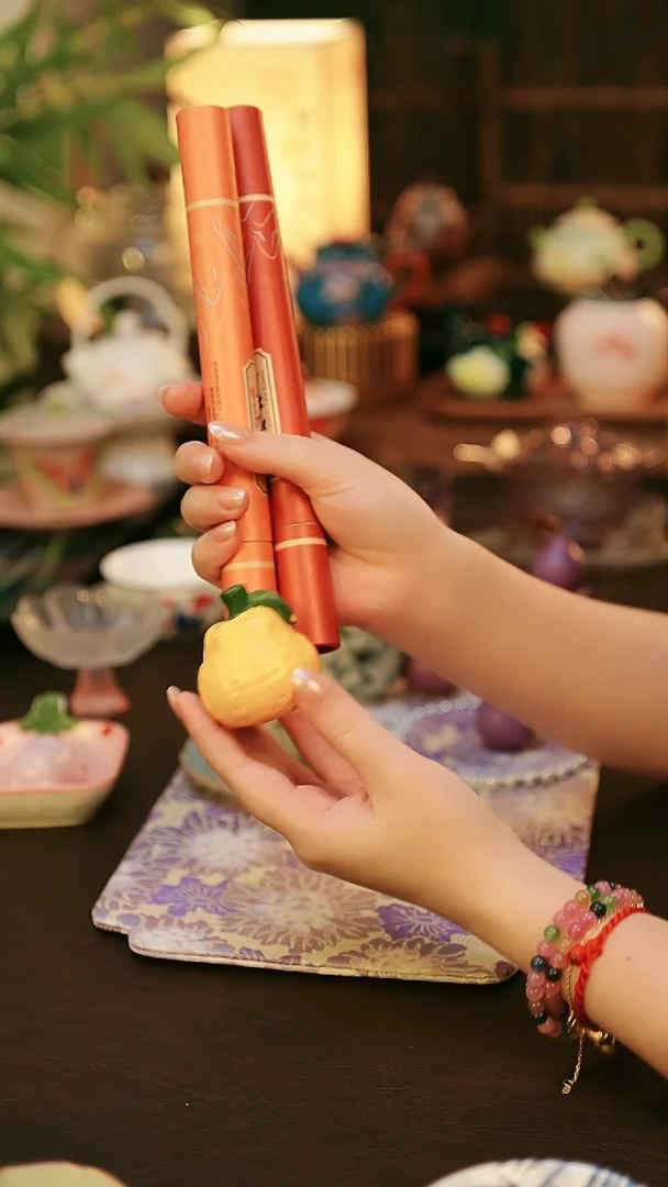 陶瓷茶具橘子香插