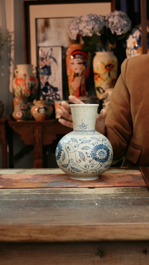 【闪购商品】瓷片景德镇纯手工釉下彩精品花瓶