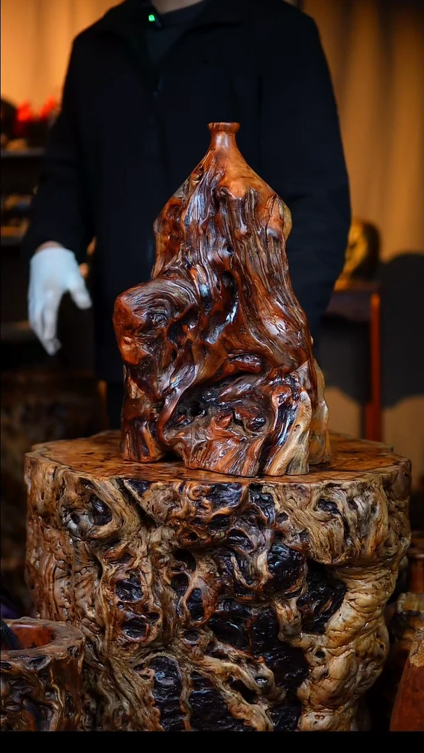 枣木百年雷击枣木随行花瓶（高42）