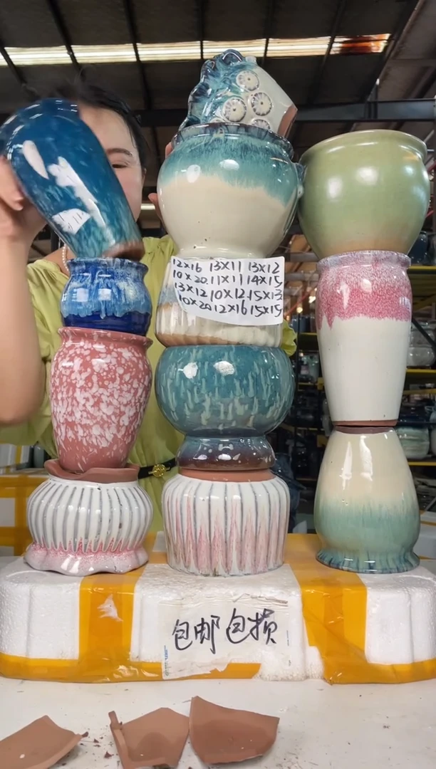 宜兴紫砂粗陶花盆