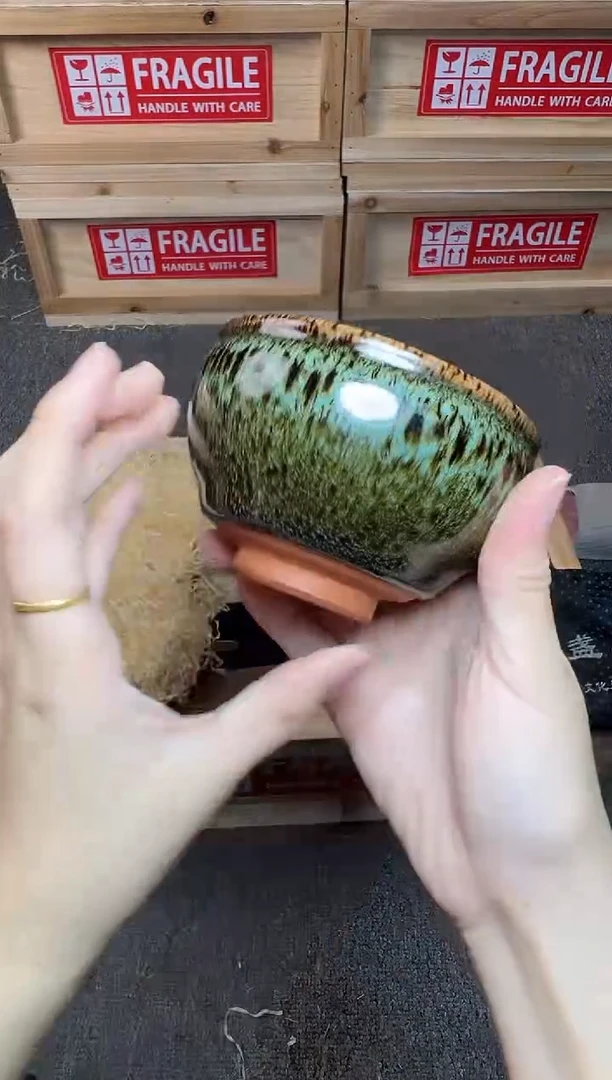 茶盏琥珀毫 建窑建盏主人杯