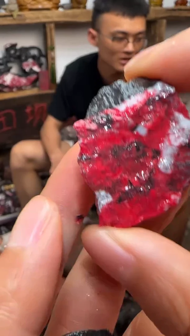 天然辰砂朱砂毛矿石9