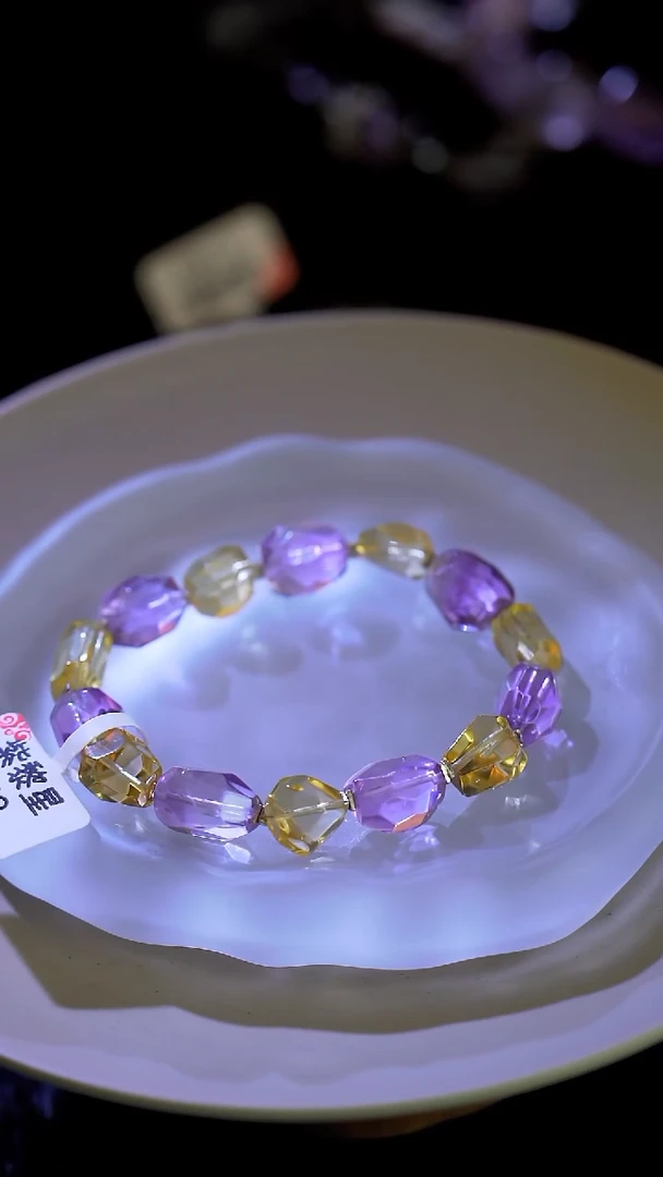 水晶手串银S925镶嵌喜*喜有银饰手串