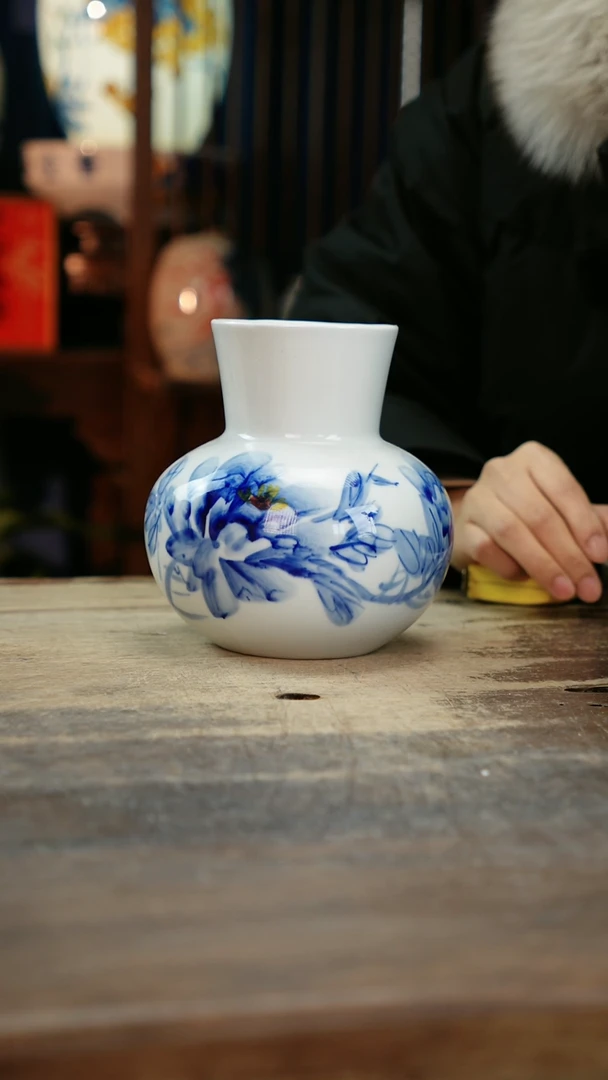 【闪购商品】瓷片景德镇纯手工釉下彩精品花瓶