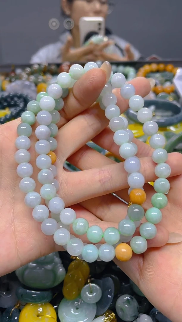 颈饰未镶嵌翡翠7MM/ S /翡翠A货，一件也是批发价