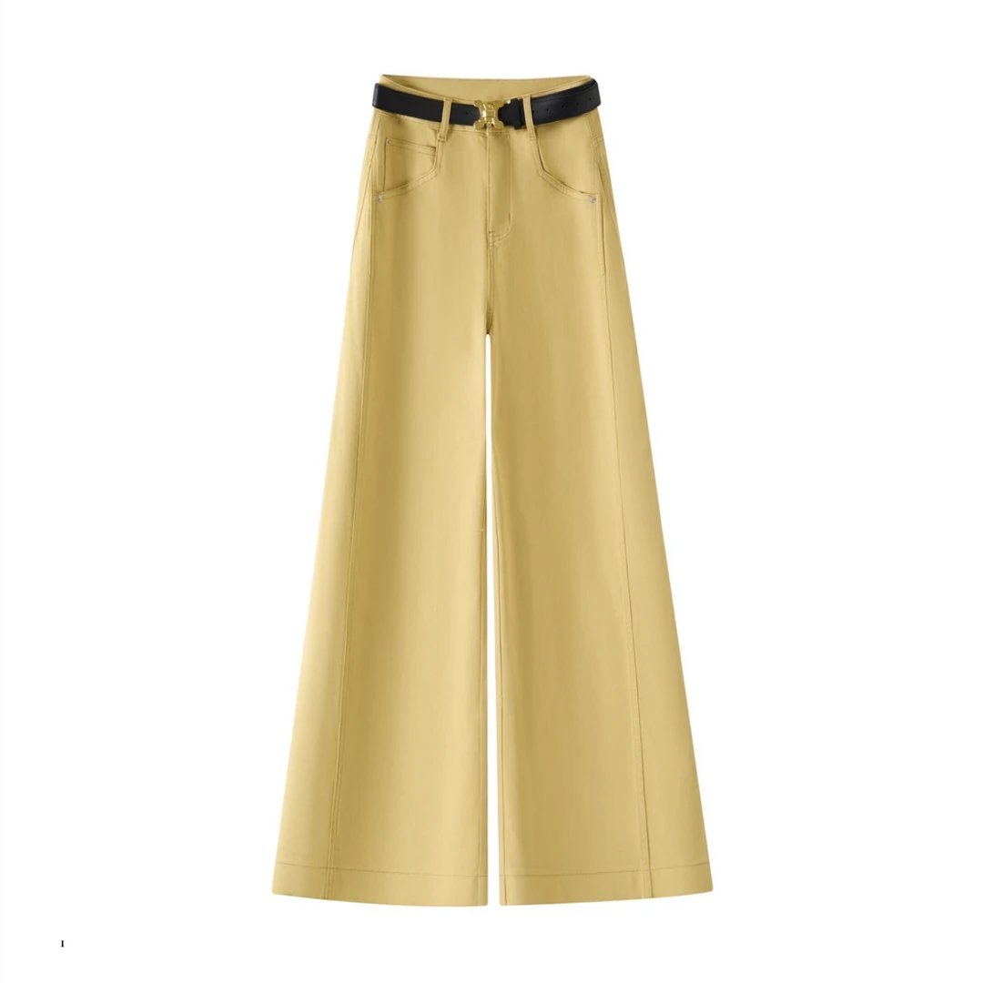 2025新款薄款牛仔裤A版阔腿裤宽松显瘦简约百搭垂感长裤