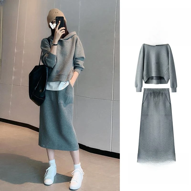 针织连衣裙子秋装女款2025年新款富家千金高级感穿搭韩风chic套装