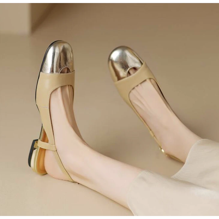 陈老板-牛皮2公分/法式复古方头经典单鞋夏季粗跟玛女鞋528