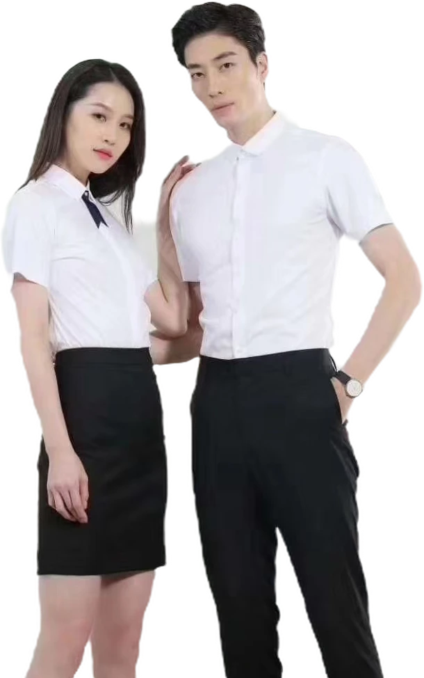 男士夏季短袖衬衫商务职业正装修身款式