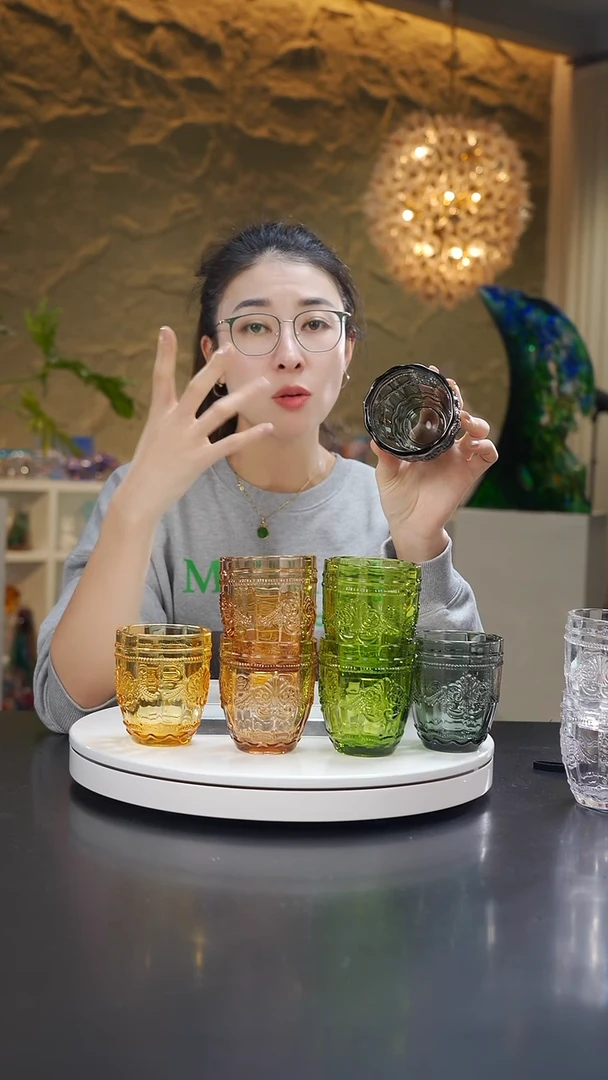 手工艺品琉璃混搭设计款杯子6只